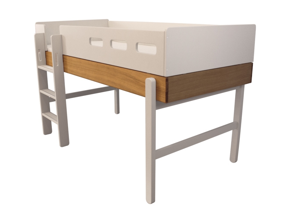 Flexa Popsicle halfhoogslaper met rechte ladder 90x200 - Cream - Afbeelding 3