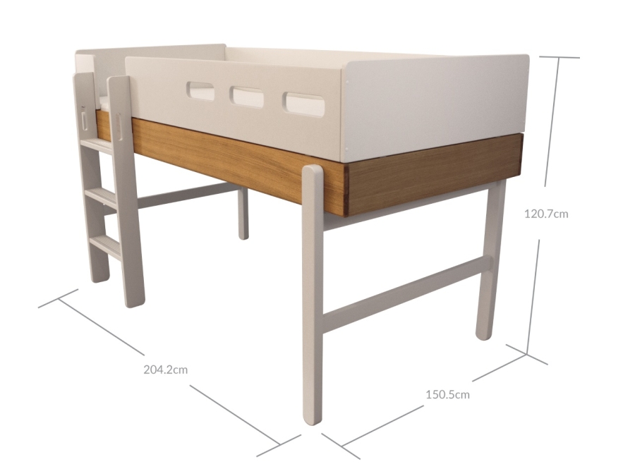 Flexa Popsicle halfhoogslaper met rechte ladder 90x200 - Cream - Afbeelding 5