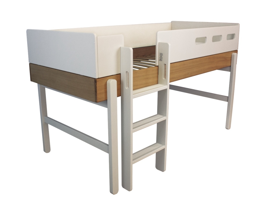 Flexa Popsicle halfhoogslaper met rechte ladder 90x200 - Cream - Afbeelding 4