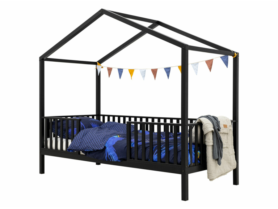Bopita Robin huisbed op poten 90x200 Mat Zwart