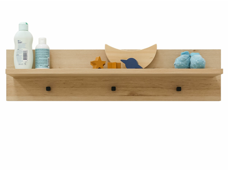 shelf fay natural matt black