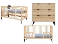 ToiToiKids Fay 2-delige meegroeikamer Naturel / Mat Zwart