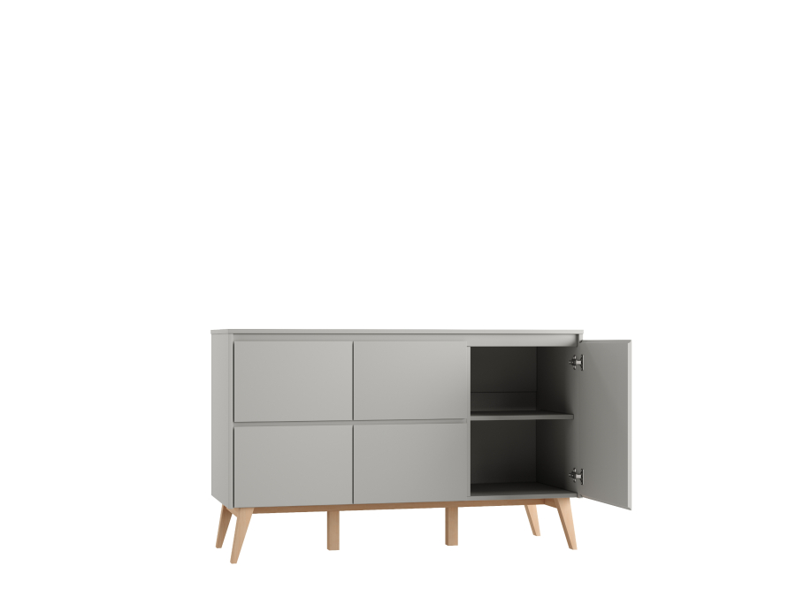 Pinio Swing commode 4 laden + 1 deur - grijs - Afbeelding 3