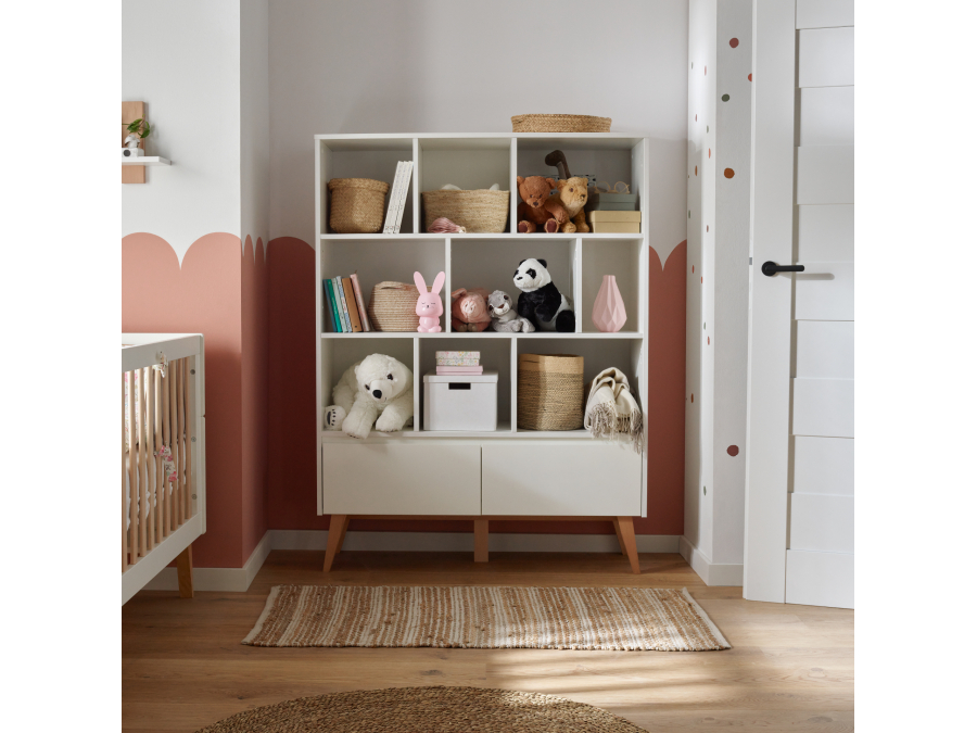 Pinio Swing grote boekenkast met laden - wit - Afbeelding 4
