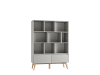 Pinio Swing grote boekenkast met laden - grijs