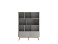 Pinio Swing grote boekenkast met laden - grijs - Afbeelding 2