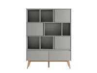 Pinio Swing grote boekenkast met laden - grijs - Afbeelding 5