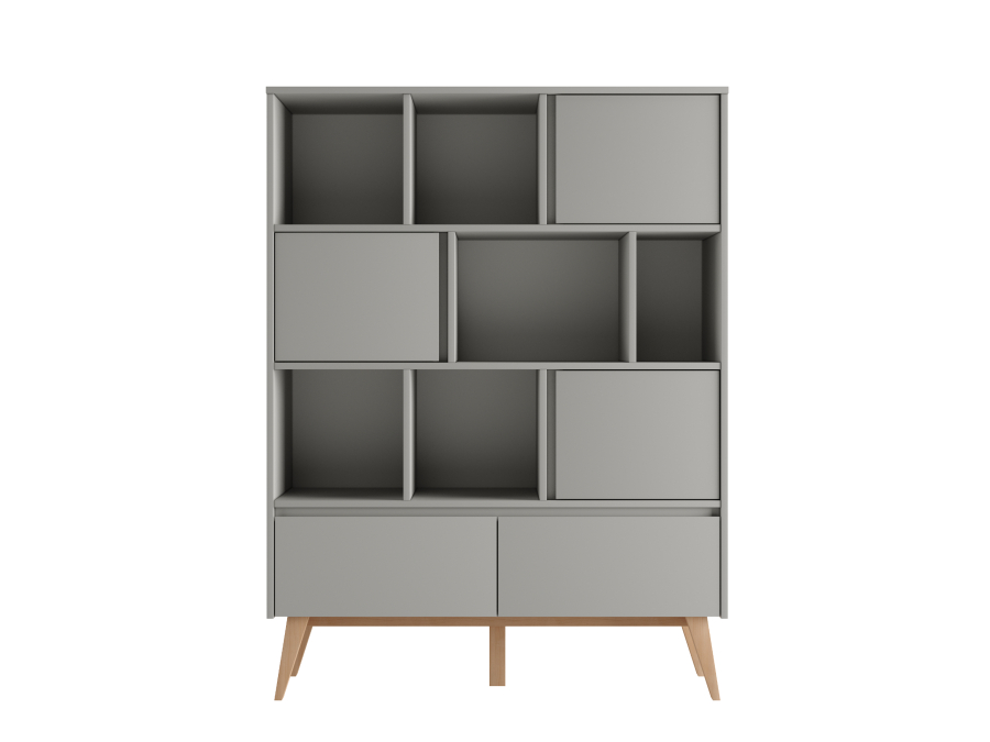 Pinio Swing grote boekenkast met laden - grijs - Afbeelding 5
