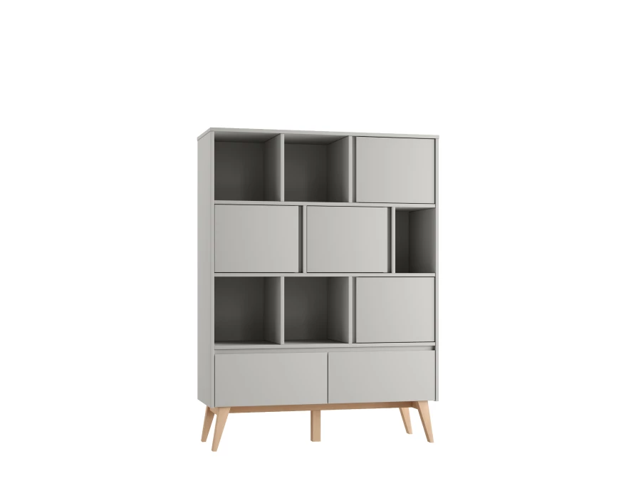 Pinio Swing grote boekenkast met laden - grijs - Afbeelding 4