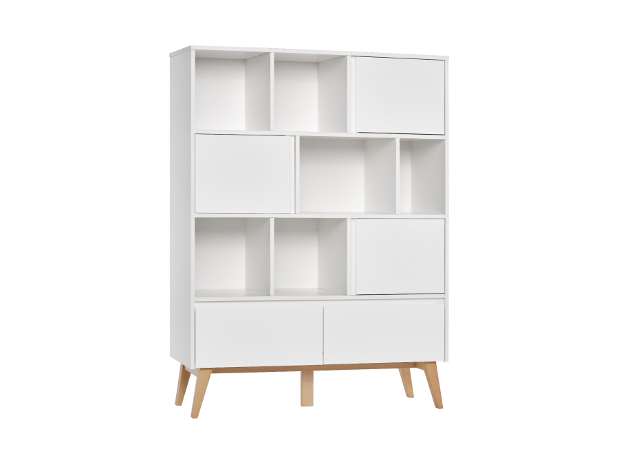 Pinio Swing grote boekenkast met laden - wit - Afbeelding 2