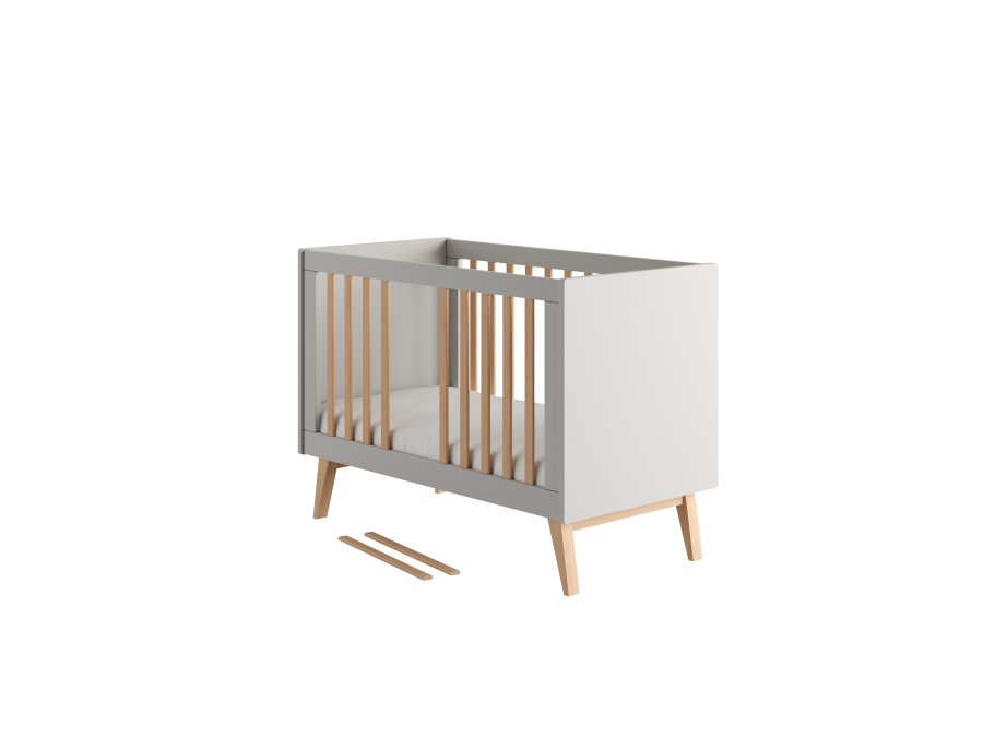 Pinio Swing ombouwbaar ledikant 60x120 - grijs - Afbeelding 3
