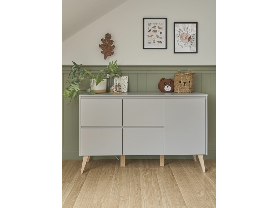 Pinio Swing commode 4 laden + 1 deur - grijs - Afbeelding 5