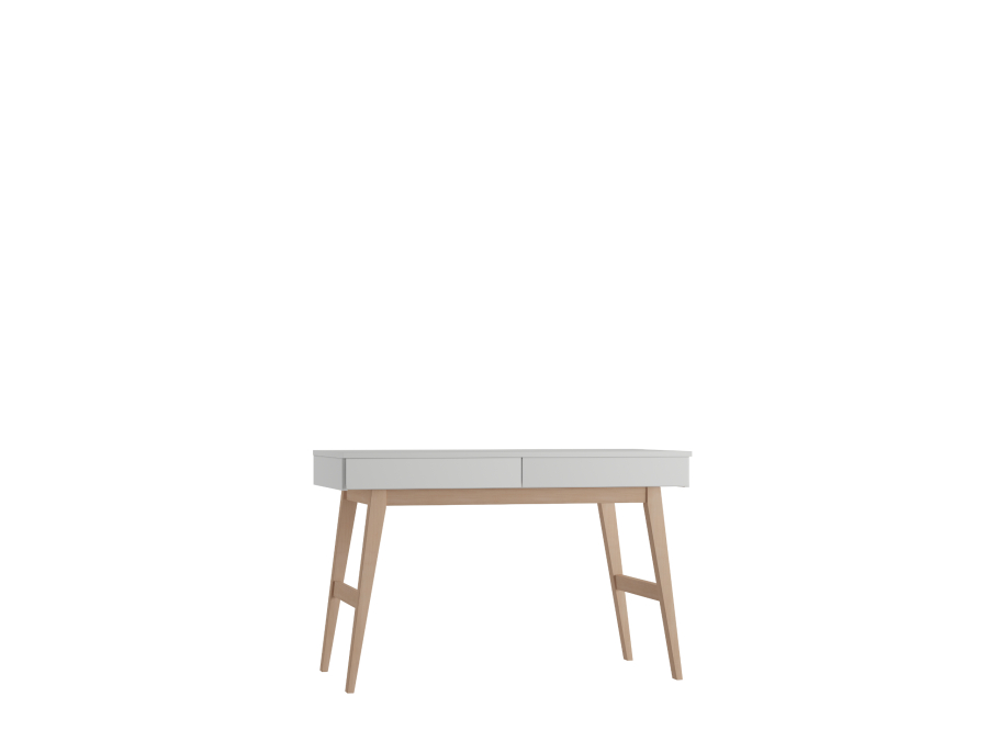 Pinio Swing hoog bureau met 2 laden - wit