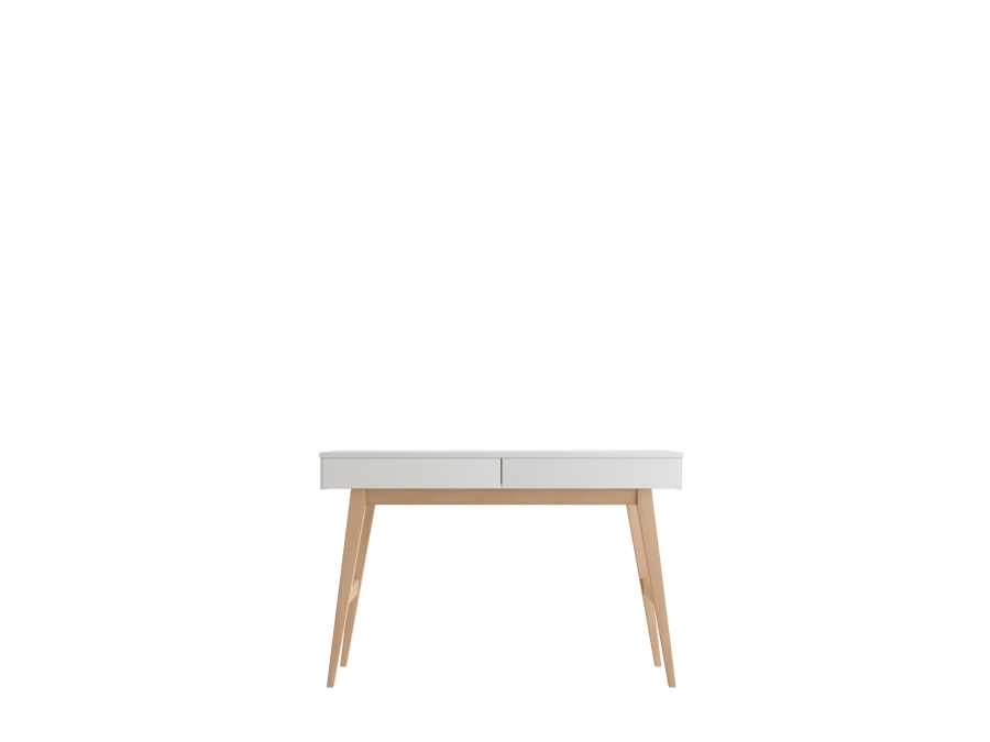 Pinio Swing hoog bureau met 2 laden - wit - Afbeelding 2