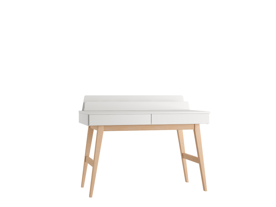 Pinio Swing hoog bureau met 2 laden - wit - Afbeelding 3