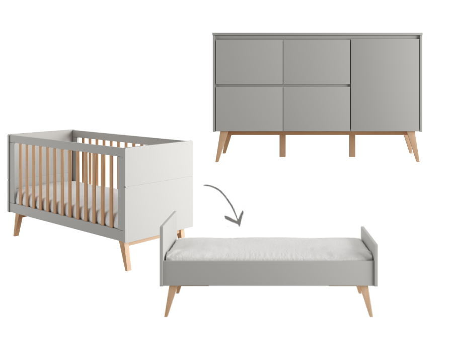 Pinio Swing 2-delige meegroeikamer large - grijs