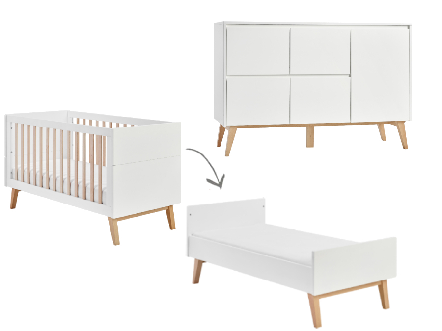 Pinio Swing 2-delige meegroeikamer large - wit