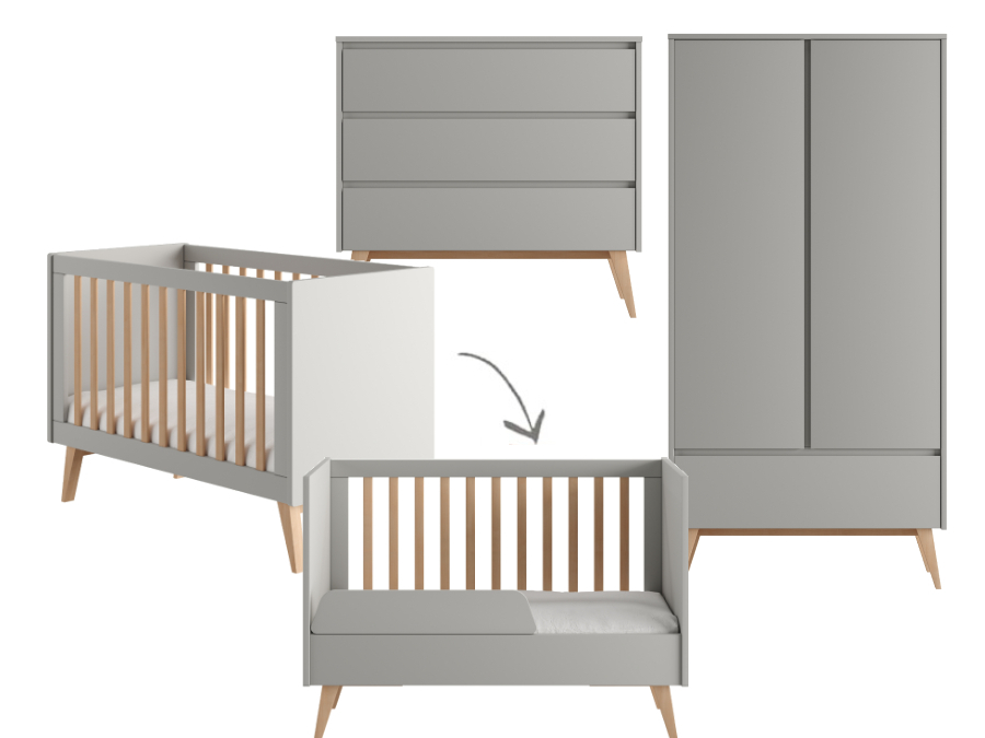 Pinio Swing 3-delige babykamer - grijs