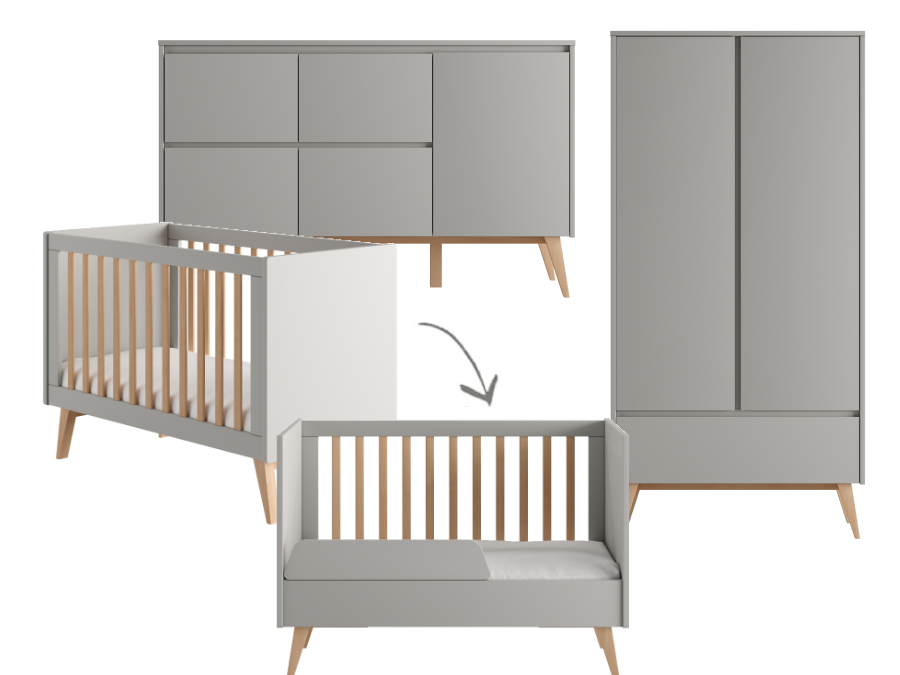 Pinio Swing 3-delige babykamer large - grijs