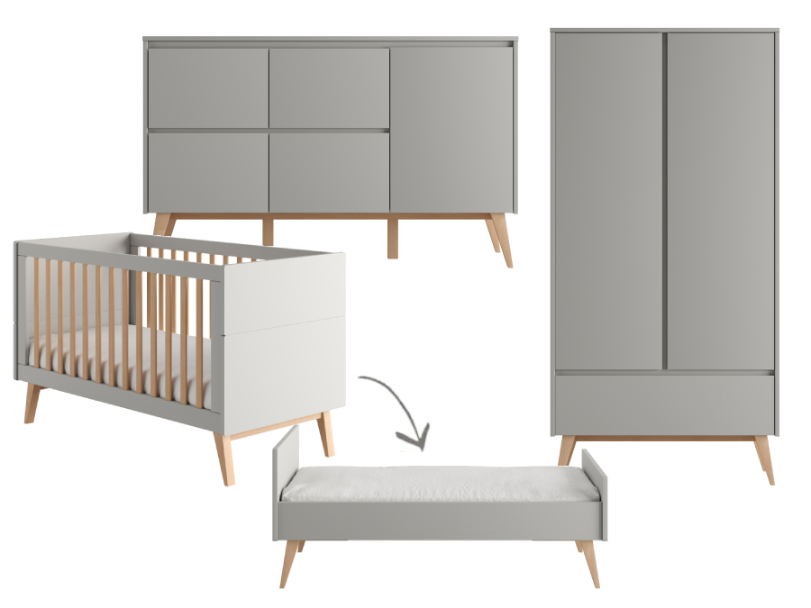 Pinio Swing 3-delige meegroeikamer large - grijs