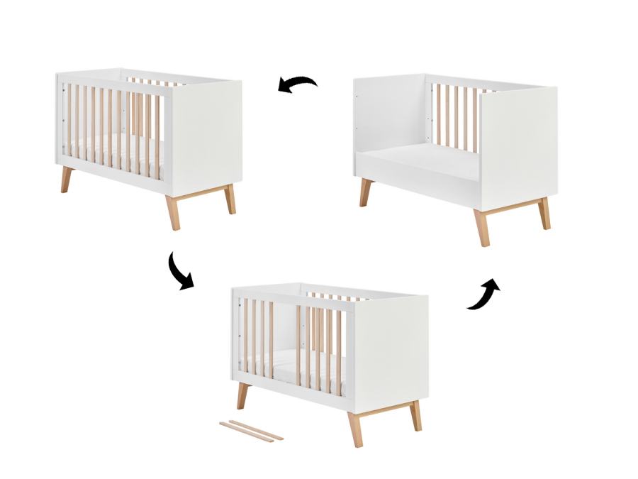 Pinio Swing ombouwbaar ledikant 60x120 - wit