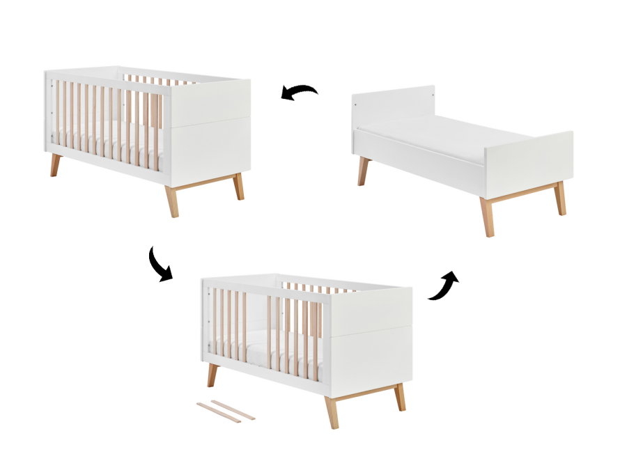 Pinio Swing meegroeibed 70x140 - wit