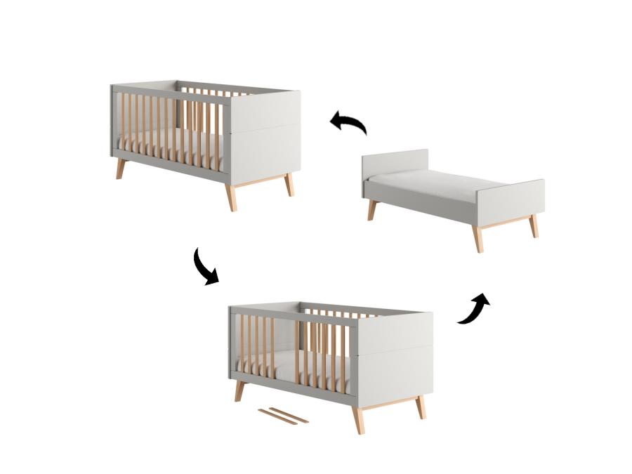 Pinio Swing meegroeibed 70x140 - grijs