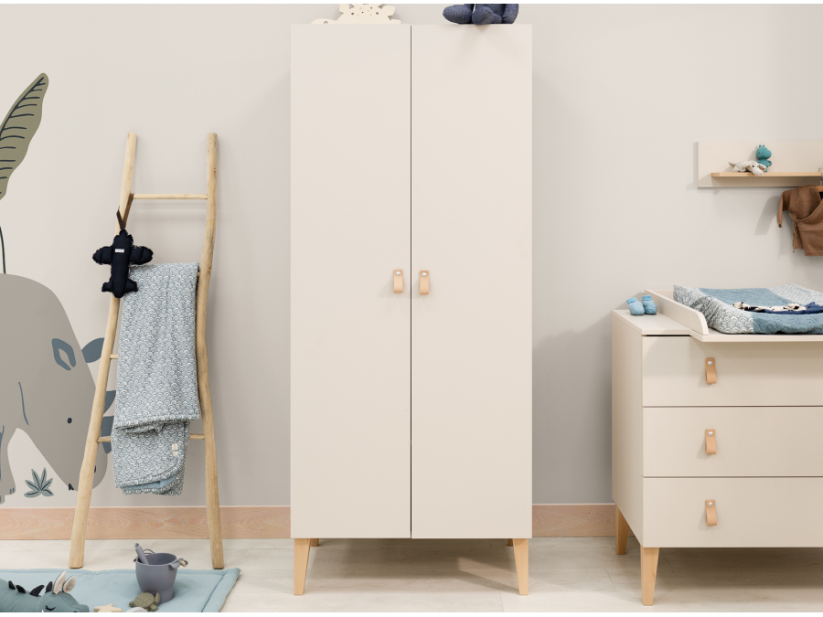 Bopita Amira 2-deurs kledingkast Dune / Naturel - Afbeelding 6