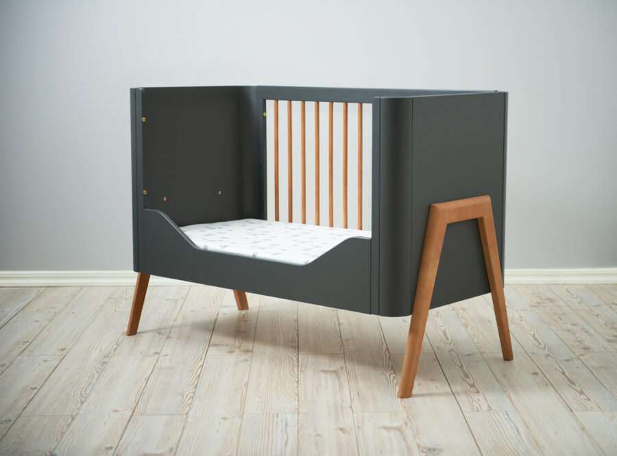 Troll Nursery ledikant 60x120 Torsten - seal grey / teak - Afbeelding 5