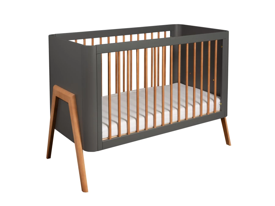 Troll Nursery ledikant 60x120 Torsten - seal grey / teak
