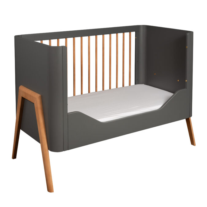 Troll Nursery ledikant 60x120 Torsten - seal grey / teak - Afbeelding 4