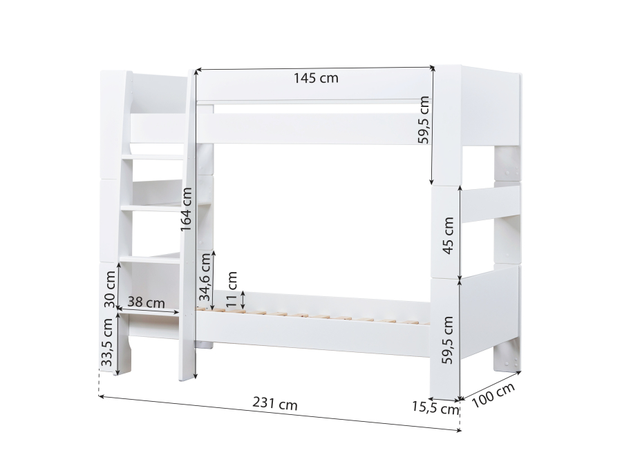 Hoppekids SFK stapelbed 90x200 - wit - Afbeelding 14