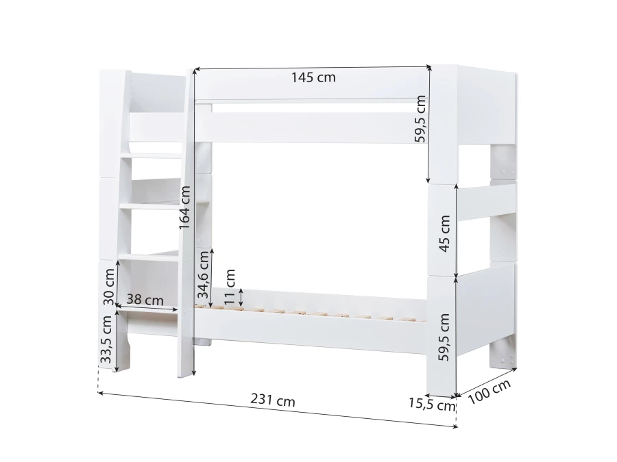 Hoppekids SFK stapelbed 90x200 - wit - Afbeelding 14