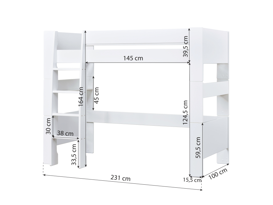Hoppekids SFK hoogslaper 90x200 - wit - Afbeelding 9