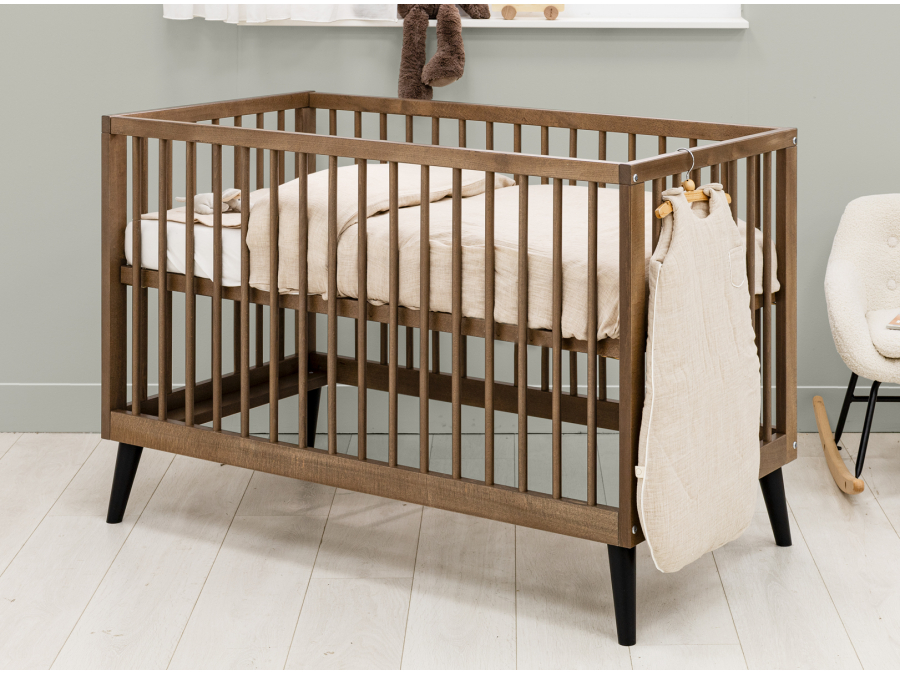 Bopita Zara ledikant 60x120 Walnoot / Mat zwart - Afbeelding 6