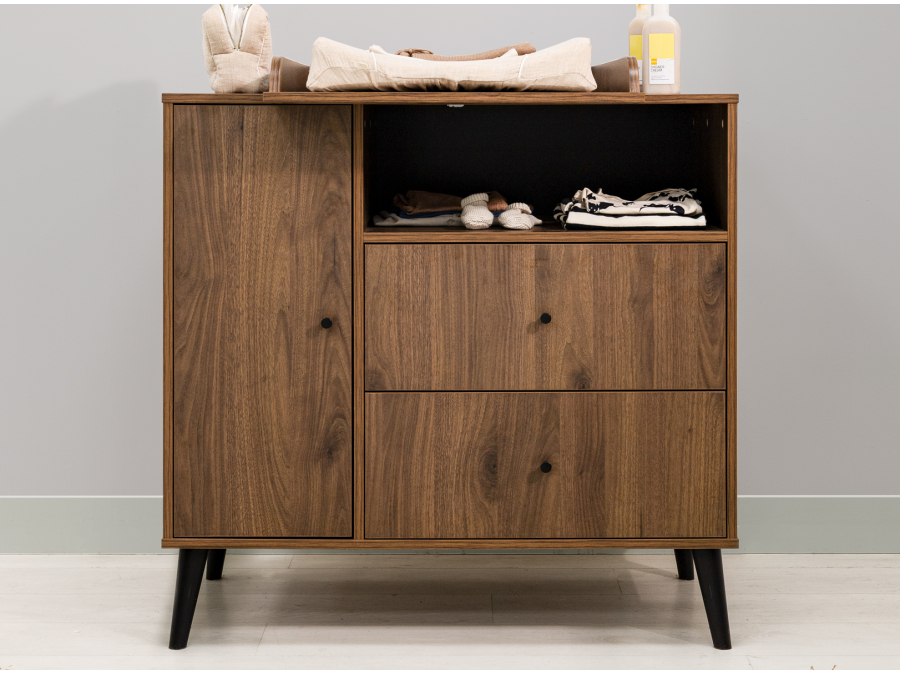 Bopita Zara commode Walnoot / Mat zwart - Afbeelding 7