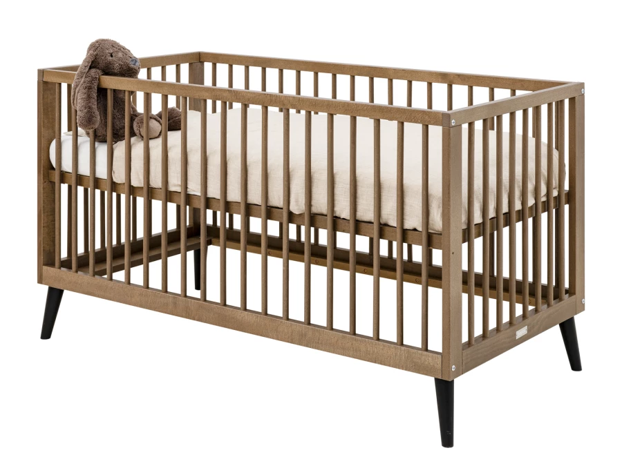 Bopita Zara meegroeibed 70x140 Walnoot / Mat zwart - Afbeelding 2