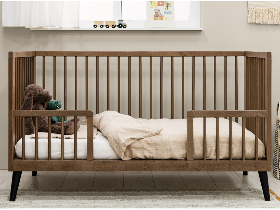 Bopita Zara meegroeibed 70x140 Walnoot / Mat zwart - Afbeelding 6