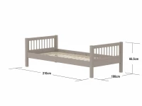 Flexa Classic eenpersoonsbed met spijlen 90x200 greywash - Afbeelding 4