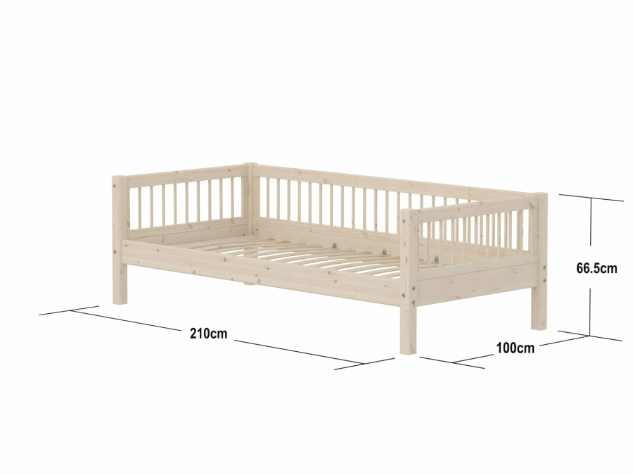 Flexa Classic bedbank met spijlen 90x200 whitewash - Afbeelding 4