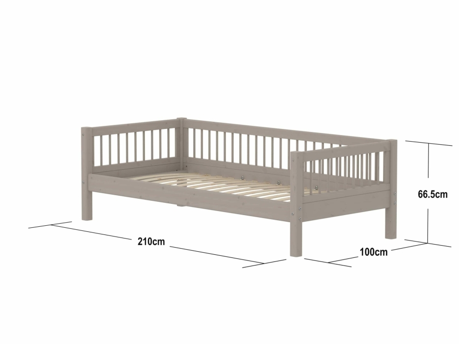 Flexa Classic bedbank met spijlen 90x200 greywash - Afbeelding 4