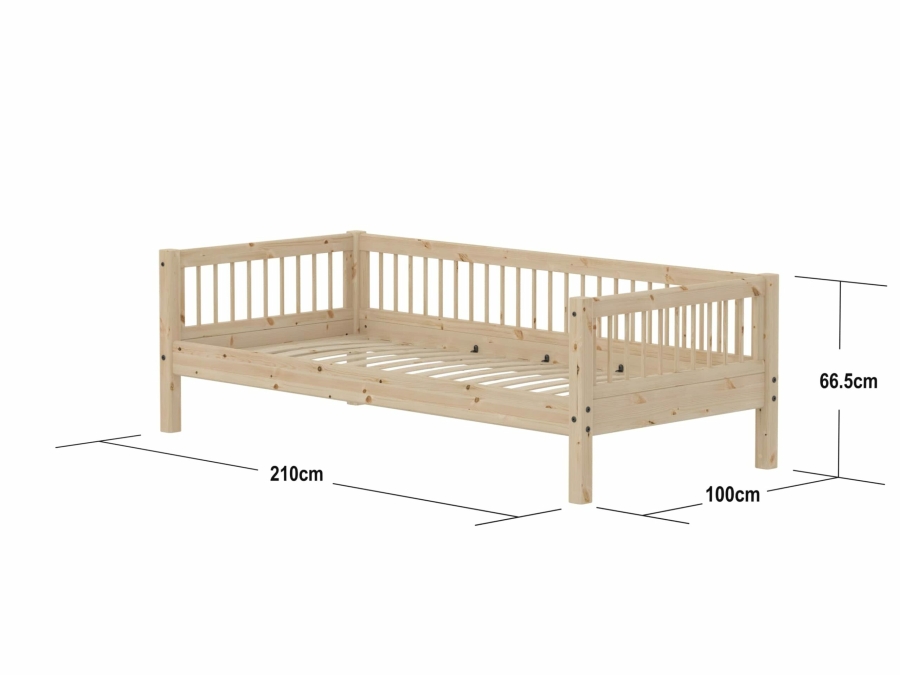 Flexa Classic bedbank met spijlen 90x200 raw - Afbeelding 4