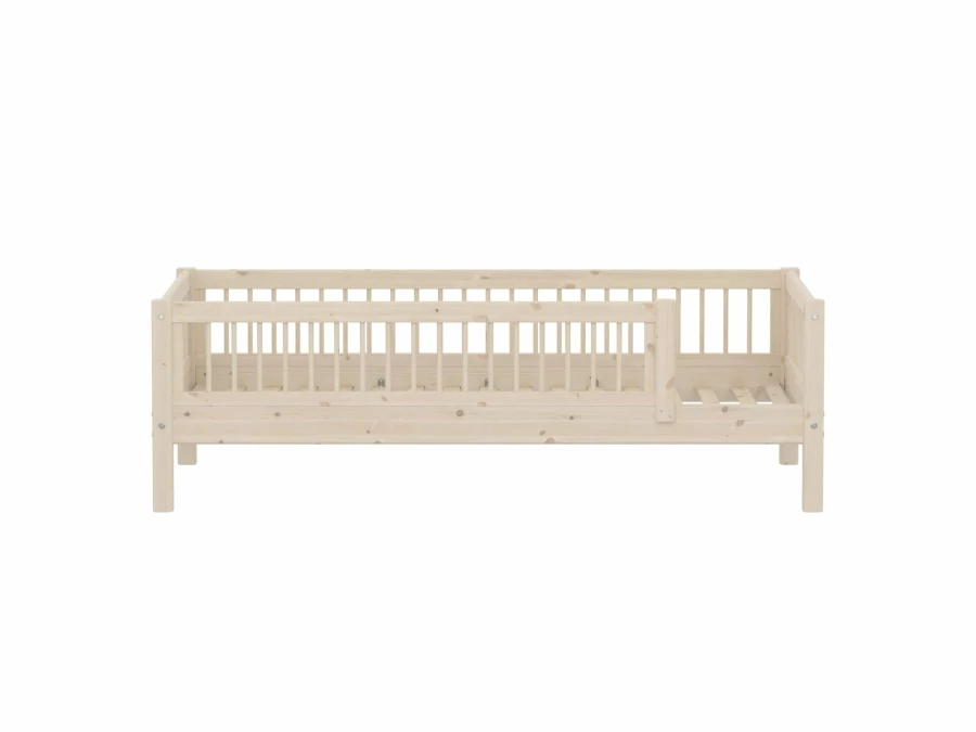 Flexa Classic bedbank met uitvalbeveiliging en spijlen 90x200 whitewash - Afbeelding 2
