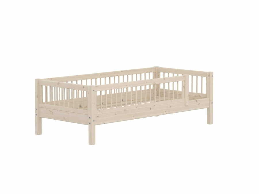 Flexa Classic bedbank met uitvalbeveiliging en spijlen 90x200 whitewash - Afbeelding 3