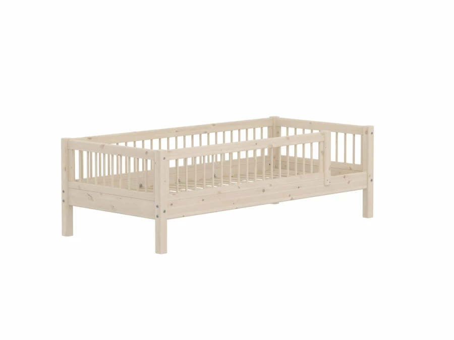 Flexa Classic bedbank met uitvalbeveiliging en spijlen 90x200 whitewash - Afbeelding 3