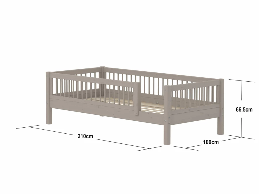 Flexa Classic bedbank met uitvalbeveiliging en spijlen 90x200 greywash - Afbeelding 4