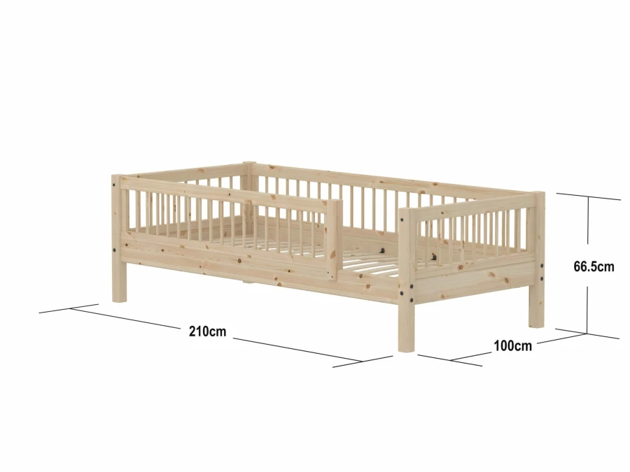 Flexa Classic bedbank met uitvalbeveiliging en spijlen 90x200 raw - Afbeelding 4