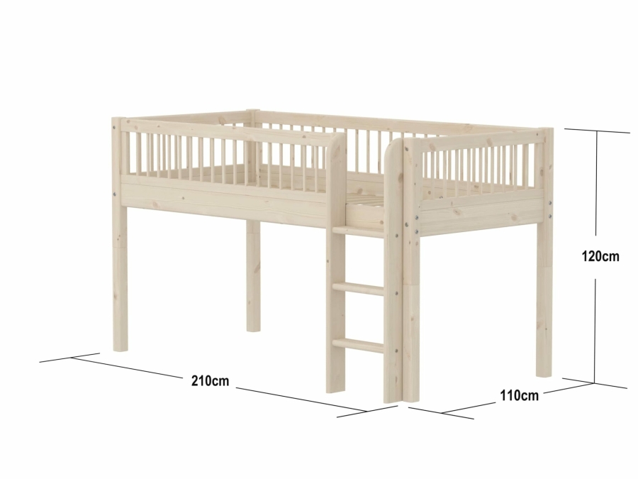 Flexa Classic halfhoogslaper met spijlen 90x200 whitewash - Afbeelding 4