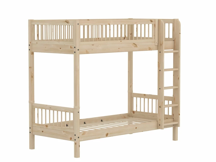 Flexa Classic stapelbed met spijlen 90x200 raw