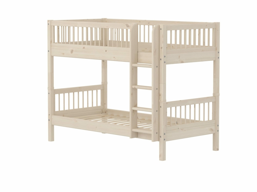 Flexa Classic stapelbed met spijlen 90x200 whitewash